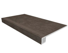 Комплект (Ступень SR07 (33x120) непол. (прямоугол. бортик) + Подступенок (14,5x120)) матовый