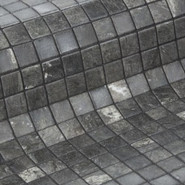 Мозаика Ezarri Phyllite стекло 31.3х49.5 см матовая чип 25х25 мм, серый