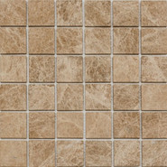 Мозаика Pixmosaic PIX 350 Light Imperador, Deep Brushed, чип 48х48 мм, сетка 305х305х6 мм, матовая мрамор коричневый