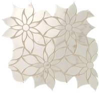 Мозаика Roma Gold Calacatta Delicato Daisy Mosaico 29x31,9 керамика глянцевая, бежевый, белый 36984