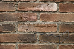 Настенная плитка Угловой элемент Кирпич Мирский в стиле Лофт 15.20.У (01), шов 12, Каштан 5.5х25 рельефная (структурированная) 00000040026