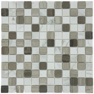 Мозаика Marble Mosaic Mix stone 3 Mat камень 30х30 см матовая чип 23х23 мм, серый
