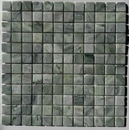 Мозаика PIX 313 Jet Green, мрамор 30.5х30.5 см Pixmosaic матовая чип 23х23 мм, зеленый, серый