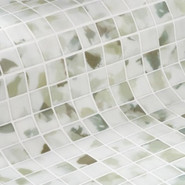 Мозаика Blots стекло 31.3х49.5 см матовая, рельефная чип 2.5x2.5 мм, белый, серый