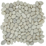 Мозаика Marble Mosaic Pebbles White Stone Mat галька 30х30 см матовая, белый