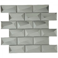 Мозаика Marble Mosaic Brick Metal нержавеющая сталь 30х30 см 3D чип 48х98 мм, серебро-silver