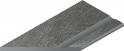 Керамогранит Magma Graphite Bordo 30x60 Svasato Round Sx Italon x2 структурированный бортик закругленный с выемкой левый 620090001358