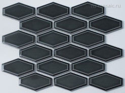 Мозаика R-316 керамика 26.8х29.4 см глянцевая чип 60х95 мм, черный