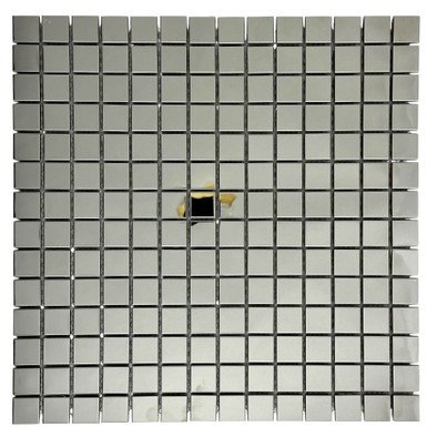Мозаика Marble Mosaic Mirror Stainless нержавеющая сталь 30.5х30.5 см полированная чип 20х20 мм серый