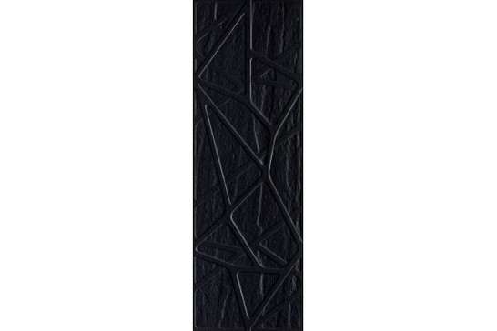 Настенная плитка Titanium Nero Sciana Kratka Struktura Rekt Paradyz Ceramika 25x75 рельефная (структурированная) керамическая 131189608503