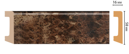 Плинтус напольный D234-713 ДМ Decomaster (58х16х2400 мм) 