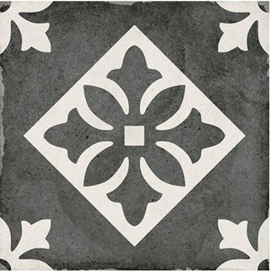 Декор Art Nouveau Padua Black 20х20 матовый керамогранит