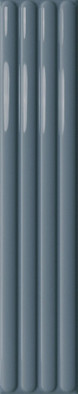 Настенная плитка Plinto Out Blue Gloss 10.7х54.2 DNA Tiles глянцевая, рельефная (структурированная) керамическая 78803293