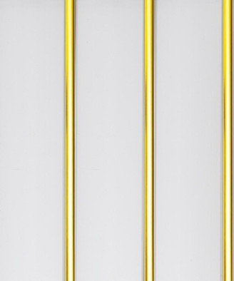 Панель потолочная двухсекционная 001-02 Белый Глянцевый с золотом Ideal Ламини 3000х250х8 мм