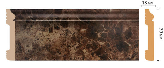 Плинтус напольный D005-713 ДМ Decomaster (79х13х2400 мм) 