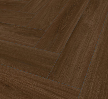 SPC ламинат The Floor P6005 Marrone Oak Herringbone 33 класс 740х148х6 мм (каменно-полимерный) с фаской