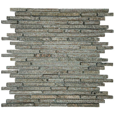Мозаика Marble Mosaic Stripes Silver Pink стекло 30х34 см глянцевая чип 10x48/98/148 мм, серебро-silver