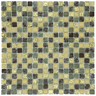 Мозаика Marble Mosaic Amazing стекло 30х30 см глянцевая чип 15x15 мм, золотой-oro-gold