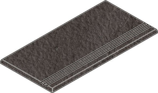 Ступень угловая Контемпора X2 Закруглённая Грип Левая Карбон (Carbon Gradino Round Grip 30x60 SX) керамогранит