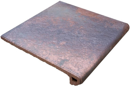 Ступень фронтальная Peldaño Redondo 33 Metal Red 32.5х33 клинкер матовая Gres de Aragon 906866