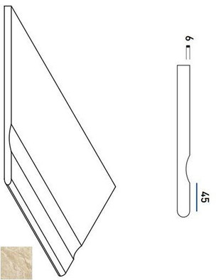 Керамогранит Rope Bor.30x60 svasato round sx/Роуп Борт. 30x60 с выемкой закруг. лев