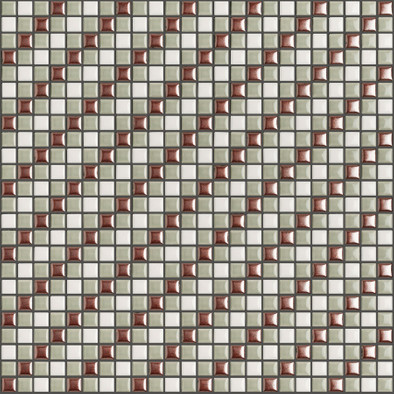 Мозаика Diag003 керамика 30х30 см Appiani Texture матовая чип 12х12 мм, бежевый, белый, коричневый