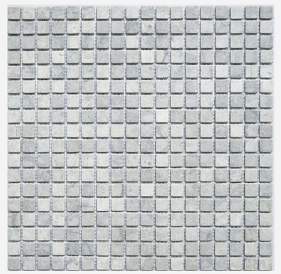 Мозаика Tunisian Gray Tum 30.5х30.5 см камень полированная чип 15х15 мм, серый
