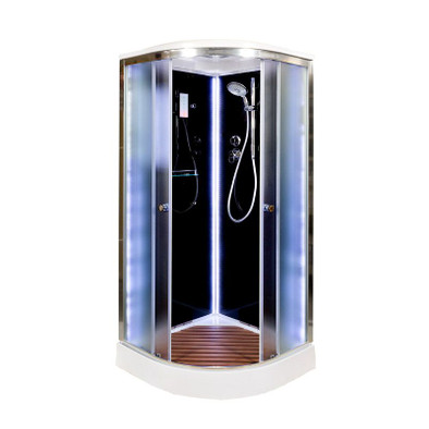 Душевая кабина Deto B09S Led black 90х90х220 см