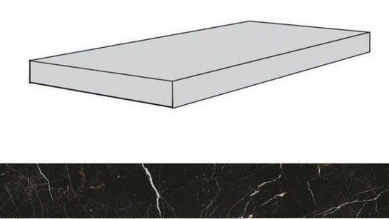 Ступень угловая Allure Imperial Black Scal.80 Ang.Dx Lap/Аллюр Империал Блэк 80 Правая Шлиф 33x80 лаппатированная керамогранит фото Ступень угловая Allure Imperial Black Scal.80 Ang.Dx Lap/Аллюр Империал Блэк 80 Правая Шлиф 33x80 лаппатированная керамогранит