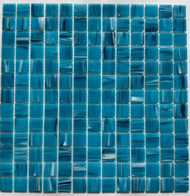 Мозаика Pixmosaic PIX 138 из стекла, чип 23x23 мм, сетка 327х327х4 мм глянцевая синий