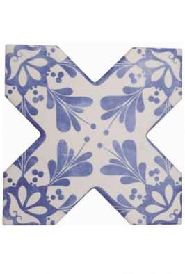 Керамогранит Cevica Beсolors Cross Dec. Stencil Electric Blue 13.25х13.25 матовый