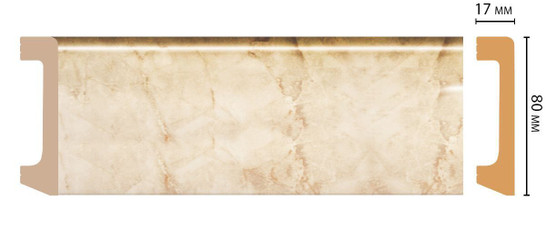 Плинтус напольный D235-80 ДМ Decomaster (80х17х2400 мм)