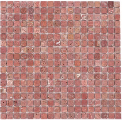 Мозаика Orro Mosaic Travertine Red Tum травертин 30.5х30.5 см матовая чип 15х15 мм бордовый