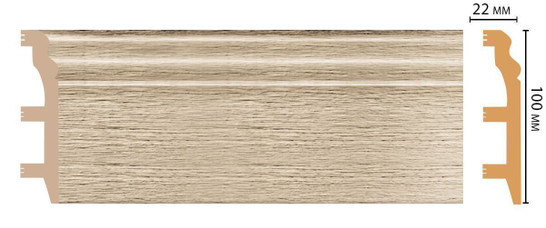 Плинтус напольный D232-72 ДМ Decomaster (100х22х2400 мм)