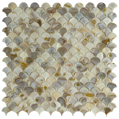 Мозаика Marble Mosaic Painted Shell Scales ракушка 30.5х30.5 см чип 25х25 мм, разноцветный