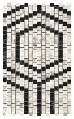 Мозаика Marvel Mosaico Honeycomb Cold Lapp. керамогранит 30х49 см лаппатированная, черный, белый