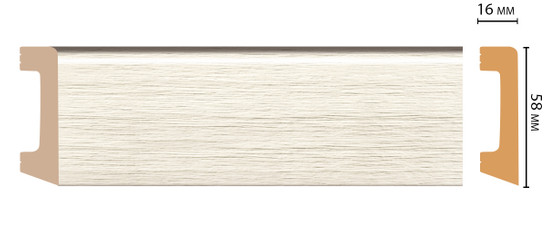 Плинтус напольный D234-70 ДМ Decomaster (58х16х2400 мм) 