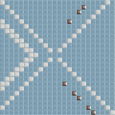 Мозаика Metrica Incroci 03 керамика 30х30 см Appiani глянцевая чип 12х12 мм, белый, голубой, коричневый INCR003