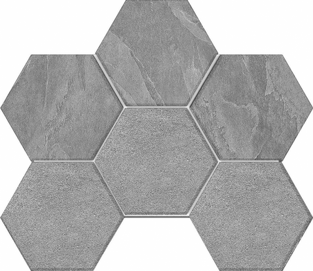 Мозаика LN03/TE03 Hexagon 25x28,5 неполированная керамогранит, серый 37110