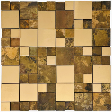 Мозаика Marble Mosaic Metal Bronze 30.5х30.5 см 3D чип 50x50/25x25 мм, bronze-бронза
