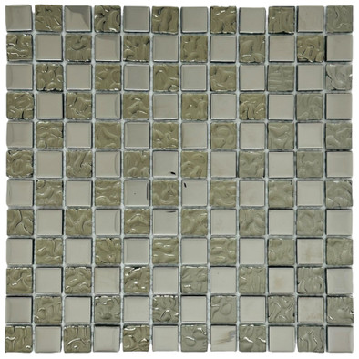 Мозаика Marble Mosaic Chic Silver стекло 30х30 см глянцевая чип 23x23 мм, серебро-silver