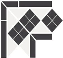 Вставка Corner Lisbon-1 with 1 strip Stand.(Tr.16, Dots 14, Strips 14) 21,5х21,5х15 ная матовая керамогранит