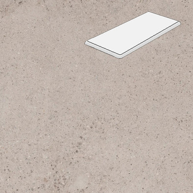 Ступень угловая с фаской R20 Concrete Light 33x60 керамогранит матовая Lifebrick