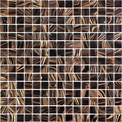 Мозаика ST-BR616 (STE361) стекло 32.7х32.7 см Alma Mosaic Stella глянцевая чип 20x20 мм, коричневый