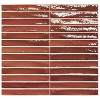 Мозаика Short Stick Wild Coralito Crackle керамика 28х30 см Amadis Fine Tiles глянцевая чип 20х150 мм, красный 8436552229378