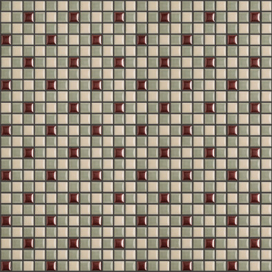 Мозаика Trio002 керамика 30х30 см Appiani Texture матовая чип 12х12 мм, бежевый, зеленый, коричневый