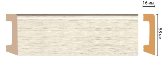 Плинтус напольный D234-1070 ДМ Decomaster (58х16х2400 мм) 