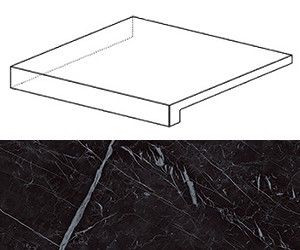 Ступень угловая Marvel Nero Marquina Scalino Ang. Sx керамогранит