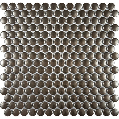 Мозаика KO19-Steel керамика 29.1x29.4 см глянцевая чип 19x19 мм, коричневый
