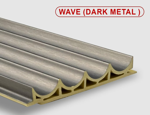 Стеновая панель Wave dark metal Bonaparte бамбук с добавлением древесного волокна рифленая 2800х100х15 мм